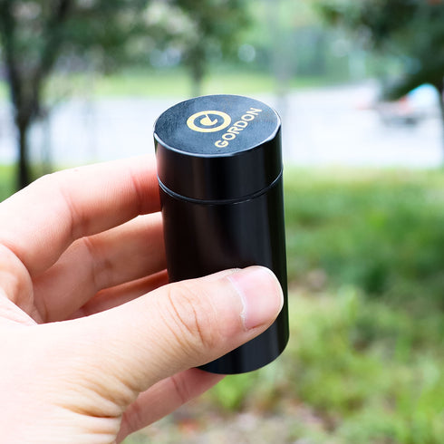 Gordon Smell Proof Airtight Aircraft Aluminum Storage Cigarette Jar, Black Stash Jars, 34 mm Size Smell Proof Container